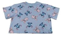 Světlemodré crop tričko se Stitchem a Angel H&M