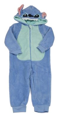 Modrá chlupatá kombinéza s kapucí - Stitch Primark