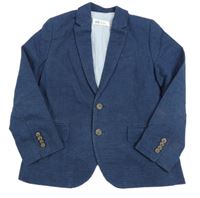 Tmavomodré ľanové slávnostné sako H&M