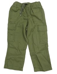 Khaki plátěné cargo kalhoty H&M