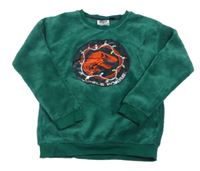 Zelená chlpatá mikina s dinosaurem - Jurský svět