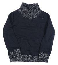Tmavomodrá mikina s svetrovým golierom Matalan
