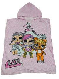 Ružové froté osuškové pončo s L.O.L. Surprise a kapucňou
