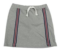 Sivá melírovaná tepláková sukňa s pruhmi New Look