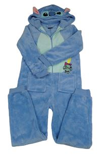 Modrá chlpatá kombinéza s kapucí - Stitch Primark
