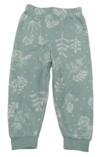 Svetlozelené kvetované fleecové tepláky Primark