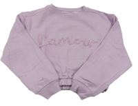 Levandulová crop mikina s nápisom Primark