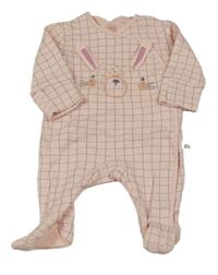 Růžovo-khaki kostkovaný overal s králíkem Next