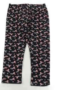 Čierne crop teplákové legíny s jednorožcami a hviezdami Impidimpi