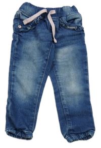 Modré teplákové cuff rifle s volánky Kiki&Koko