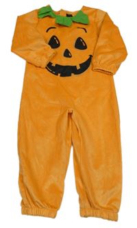 Kostým - Oranžový plyšový overal - dýně F&F