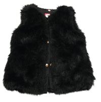 Čierna kožušinová podšitá vesta Baker