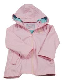 Ružová nepromokavá jarná bunda s nášivkou a kapucňou Impidimpi