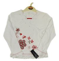 Nové - Bílé triko s květy St. Bernard