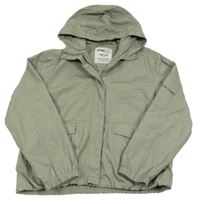 Khaki plátenná jarná bunda s kapucňou Page One Young