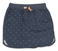 Nové - Tmavomodrá bodkovaná á plátenná sukňa s úpletovým pasom Cool Club