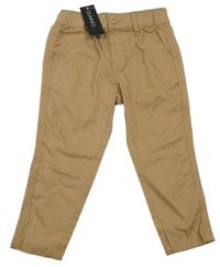 Nové - Hnědé plátěné chino kalhoty Dunnes