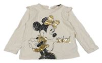 Krémové mikinotriko s Minnie a volánikmi LC Waikiki