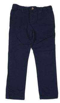 Tmavomodré plátenné chino nohavice Matalan