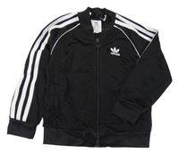 Černá sportovní propínací mikina s logem Adidas