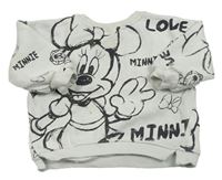 Bielo-čierna oversize mikina s Minnie Disney