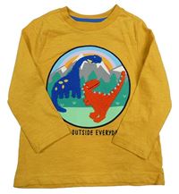 Okrové triko s dinosaury F&F