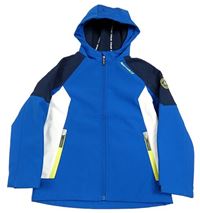 Modro-bielo-tmavomodrá softshellová bunda s kapucňou C&A