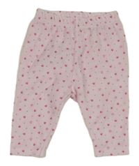 Svetloružové vzorované zamatové tepláky Ergee