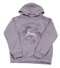 Lila mikina s jednorožcom a kapucňou zn. Tu