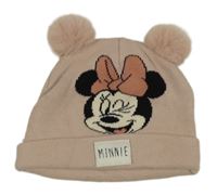 Svetloružová pletená čapica s Minnie a bambulemi H&M