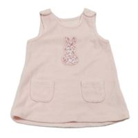 Svetloružové na traké zamatové šaty s králikom Nutmeg