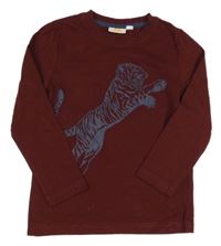 Vínové triko s tygrem kids