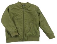 Khaki šusťáková lehce zateplená bunda 