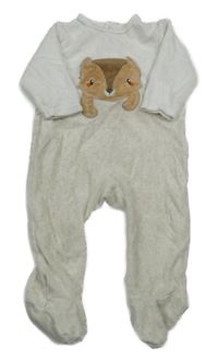 Bielo-smotanový overal s líškou gemo