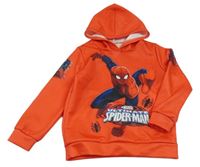 Červená ľahká mikina so Spidermanem a kapucňou