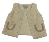 Svetlobéžová huňatá podšitá vesta s vreckami Primark