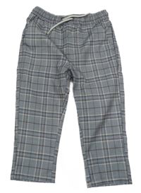 Šedé kostkované chino kalhoty Next