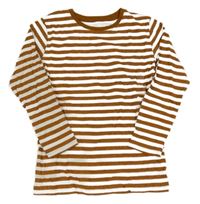 Nové - bílo-hnědé pruhované triko 