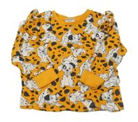 Oranžové pyžamové tričko s Dalmatiny a volánikmi Matalan