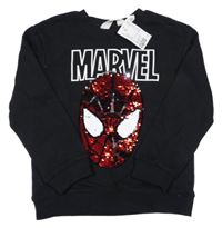 Nové - černá mikina se Spidermanem z flitrů H&M