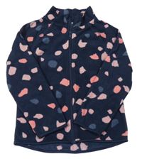 Tmavomodro-ružová vzorovaná fleecová prepínaci mikina H&M