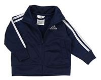 Tmavomodrá propínací sportovní mikina s logem Adidas