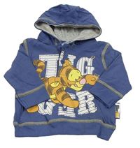 Šedomodrá mikina s Tigrom a kapucňou Disney