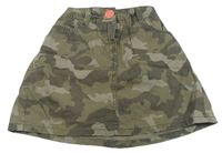 Khaki army rifľová sukňa Next