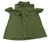 Khaki halenka s volánkem Primark