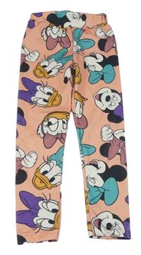 Růžové žebrované legíny s Minnie a Daisy 