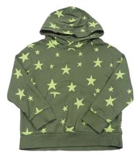 Khaki mikina s hvězdami a kapucí H&M