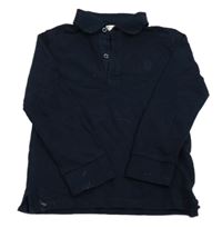 Tmavomodré polo triko Zara