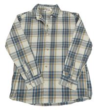 Smetanovo-modro-béžová kockovaná košeľa H&M