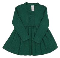 Zelené pletené třpytivé vzorované šaty Tahari